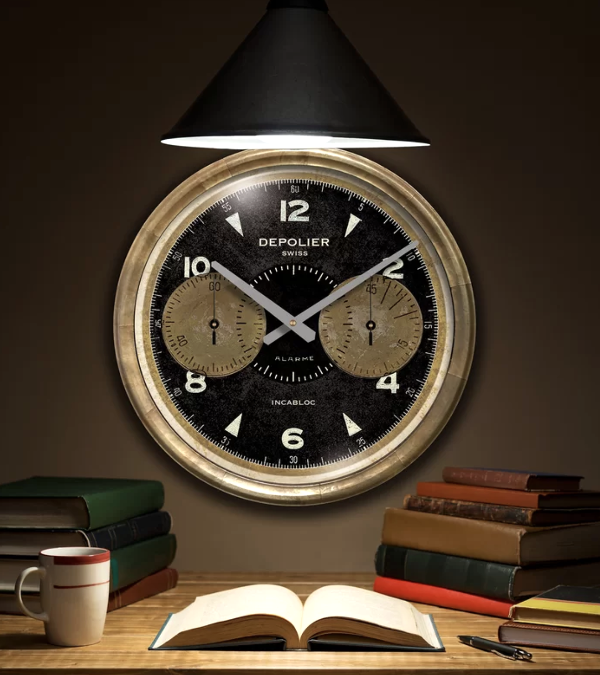 Chronograph Black Wall Clock