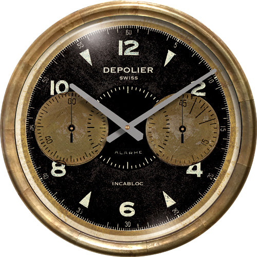 Chronograph Black Wall Clock