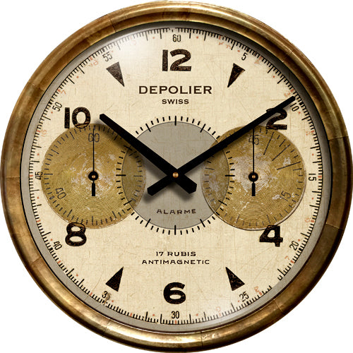 Chronograph Cream Clock